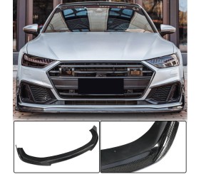 Накладка на передній бампер Lip (для S-Line 2018-2022, Карбон) для Ауди A7 2018- рр