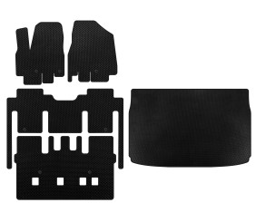 Килимки EVA (повний салон, 8-ми місний, Чорний) для Kia Sedona 2014-2020 рр