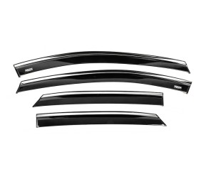 Вітровики з хромованим молдингом (2024-2026, 4 шт, Niken) для Ford Puma 2019- рр
