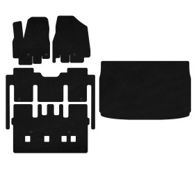 Килимки текстильні Premium (повний салон, 8-ми місний, Чорний) для Kia Sedona 2014-2020 рр