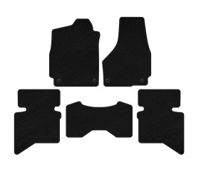 Килимки текстильні Classic (2009-2026, 5-ти місний/Чотиримісна кабіна, Чорний) для Dodge RAM