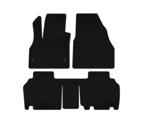 Килимки текстильні Classic (2 ряди, 5-ти дверний/7-місний, Чорний) для Renault Kangoo 2008-2020 рр