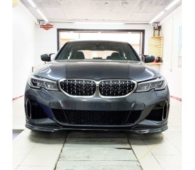 Накладка на передній бампер Lip V3 (для M-Sport 2018-2022, Карбон) для BMW 3 серія G20/G21 2018- рр