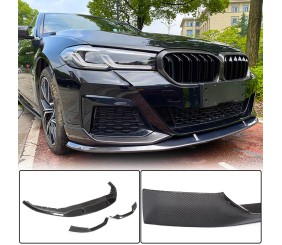 Накладка на передній бампер Lip V1 (для M-Sport 2021-2024 , Карбон) для BMW 5 серія G30/G31 рр