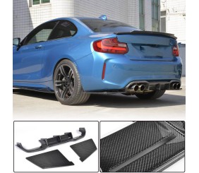 Дифузор заднього бампера V3 (для F87 M2/M2С, Карбон) для BMW 2 серія F22/F23 2014-2021 рр