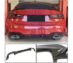 Дифузор заднього бампера V4 (для M-Sport 2018-2022, Карбон) для BMW 3 серія G20/G21 2018- рр