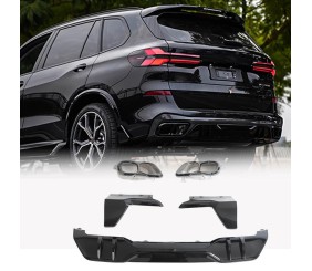 Дифузор заднього бампера V4 (2018-2022, чорний глянець) для BMW X5 G05 2019- рр