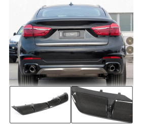 Дифузор заднього бампера V1 (для Base, Карбон) для BMW X6 F16 2014-2019 рр