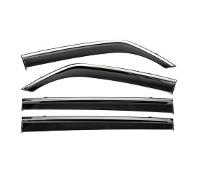 Вітровики з хромованим молдингом Niken Luxury (4 шт) для Mitsubishi Pajero Wagon III 1999-2006 рр
