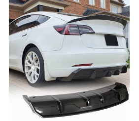 Дифузор заднього бампера V1 (2017-2023, Карбон) для Tesla Model 3 2017- рр