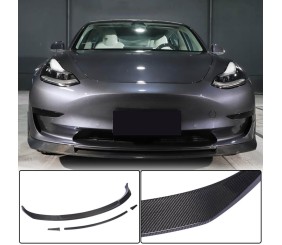 Накладка на передній бампер Lip V2 (2017-2023, Карбон) для Tesla Model 3 2017- рр