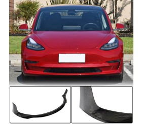Накладка на передній бампер Lip V4 (2017-2023, Карбон) для Tesla Model 3 2017- рр