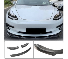 Накладка на передній бампер Lip V5 (2017-2023, Карбон) для Tesla Model 3 2017- рр
