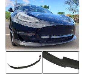 Накладка на передній бампер Lip V6 (2017-2023, Карбон) для Tesla Model 3 2017- рр