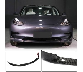 Накладка на передній бампер Lip V7 (2017-2023, Карбон) для Tesla Model 3 2017- рр