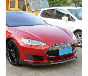Накладка на передній бампер Lip V1 (2012-2016, Карбон) для Tesla Model S 2012- рр