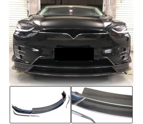 Накладка на передній бампер Lip (2015-2021, Карбон) для Tesla Model X 2015- рр