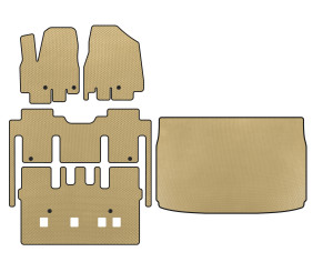 Килимки EVA (повний салон, 8-ми місний, Бежевий) для Kia Sedona 2014-2020 рр