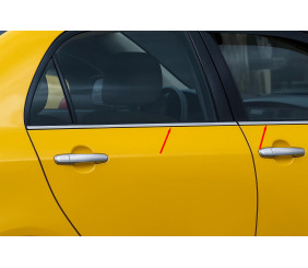 Зовнішня окантовка стекол (4 шт, нерж.) для Toyota Corolla 2002-2007 рр