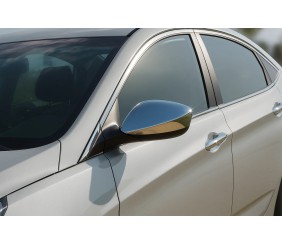 Накладки на дзеркала без повторювача (2 шт., нерж.) для Hyundai Elantra (MD/UD) 2011-2015 рр