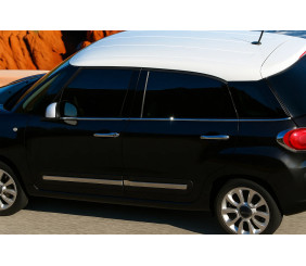 Молдинг скла (6 шт, нерж.) Carmos - Турецька сталь для Fiat 500/500L 2013-2022 рр