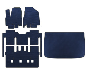 Килимки EVA (повний салон, 8-ми місний, Синій) для Kia Sedona 2014-2020 рр