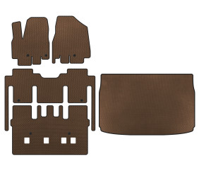 Килимки EVA (повний салон, 8-ми місний, Коричневий) для Kia Sedona 2014-2020 рр