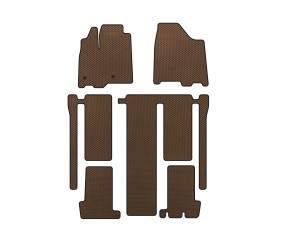 Килимки EVA (3 ряди, Коричневий) для Toyota Sienna 2010-2020 рр