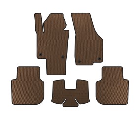 Килимки EVA (2015-2019, SD, Коричневий) для Volkswagen Passat B8 рр