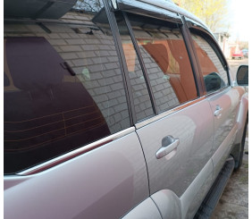 Зовнішня окантовка вікон (6 шт, нерж) OmsaLine - Італійська нержавійка для Toyota Land Cruiser Prado 120 2002-2009 рр