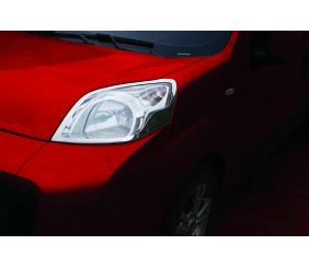 Накладки на фари (2 шт., нерж) Carmos - Турецька сталь для Peugeot Bipper 2008-2017 рр