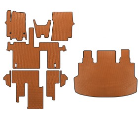 Килимки EVA (повний салон, 1-20261,5/9-ти місний, Помаранчевий) для Hyundai Staria 2021- рр