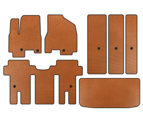 Килимки EVA (повний салон, Помаранчевий) для Kia Carnival 2014-2020 рр