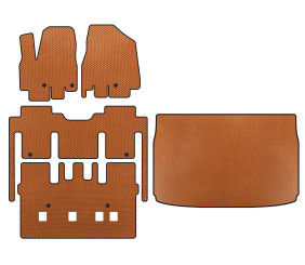 Килимки EVA (повний салон, 8-ми місний, Помаранчевий) для Kia Sedona 2014-2020 рр