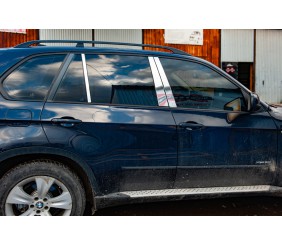 Молдинги стійок дверних (нерж.) для BMW X5 E70 2007-2013 рр
