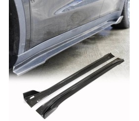 Накладки на пороги V1 (2020-2025, Карбон) для Tesla Model Y 2020- рр