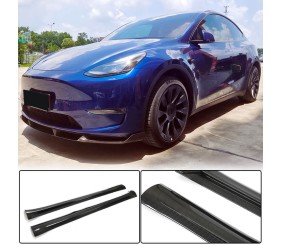 Накладки на пороги V2 (2020-2025, Карбон) для Tesla Model Y 2020- рр