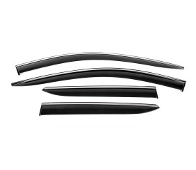 Вітровики з хромованим молдингом Niken Luxury (2021-2023, 4 шт) для Kia Niro 2016- рр
