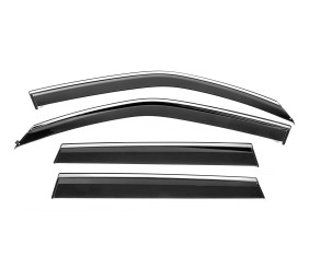 Вітровики з хромованим молдингом Niken Luxury (4 шт) для Subaru Forester 2008-2013 рр