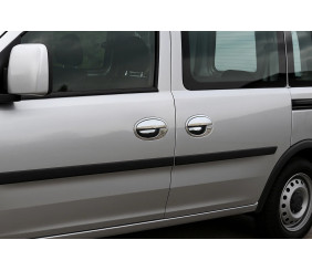 Накладки на ручки з обведенням (2 двер., нерж.) для Opel Combo 2002-2012 рр