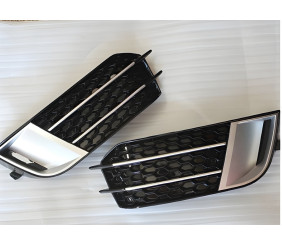 Решітки протитуманних фар RS-Style (2010-2014, 2 шт, Чорний з сірим) для Ауди A1 рр