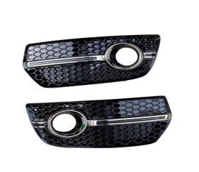 Решітки протитуманних фар RS-Style (2013-2017, 2 шт, Чорний з хромом) для Ауди Q5 рр