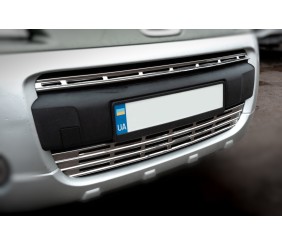 Накладки на решітку радіатора (2 част., Нерж.) Carmos - Турецька сталь для Citroen Berlingo 2008-2018 рр