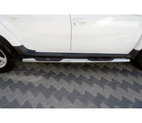 Бічні труби з втавками (2 шт., нерж.) для Dacia Duster 2008-2018 рр