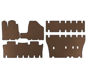 Килимки EVA (3 ряди, Коричневий) для Toyota Sienna 2003-2009 рр