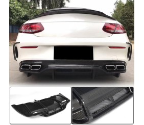 Дифузор заднього бампера V2 (для купе/кабріолет C63 AMG 2015-2019, Карбон) для Mercedes C-сlass W205 рр