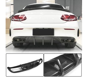 Дифузор заднього бампера V1 (для купе/кабріолет C63 AMG 2015-2019, Карбон) для Mercedes C-сlass W205 рр