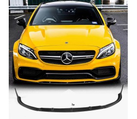 Накладка на передній бампер Lip V1 (для купе/кабріолет C63 AMG 2015-2019, Карбон) для Mercedes C-сlass W205 рр