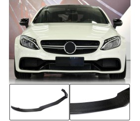 Накладка на передній бампер Lip V3 (для купе/кабріолет C63 AMG 2015-2019, Карбон) для Mercedes C-сlass W205 рр
