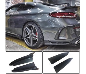 Накладки на задній бампер V2 (для купе/кабріолет AMG-Line / C43 AMG 2015-2019, Карбон) для Mercedes C-сlass W205 рр